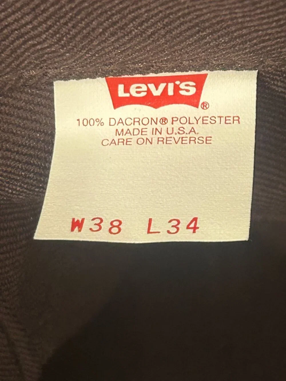 Vintage Levis 517 Pants Men's 38x34 Brown Collection Dacron Scoville Made in USA